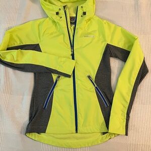 Women's S Avalanche Running Shell Jacket Hooded Weather Shield High Vis Yellow